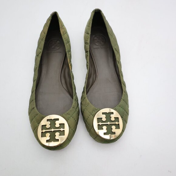 Tory Burch Minnie Ballet Shoes Women's Size 9 M Quilted Flats Gold - Picture 1 of 9